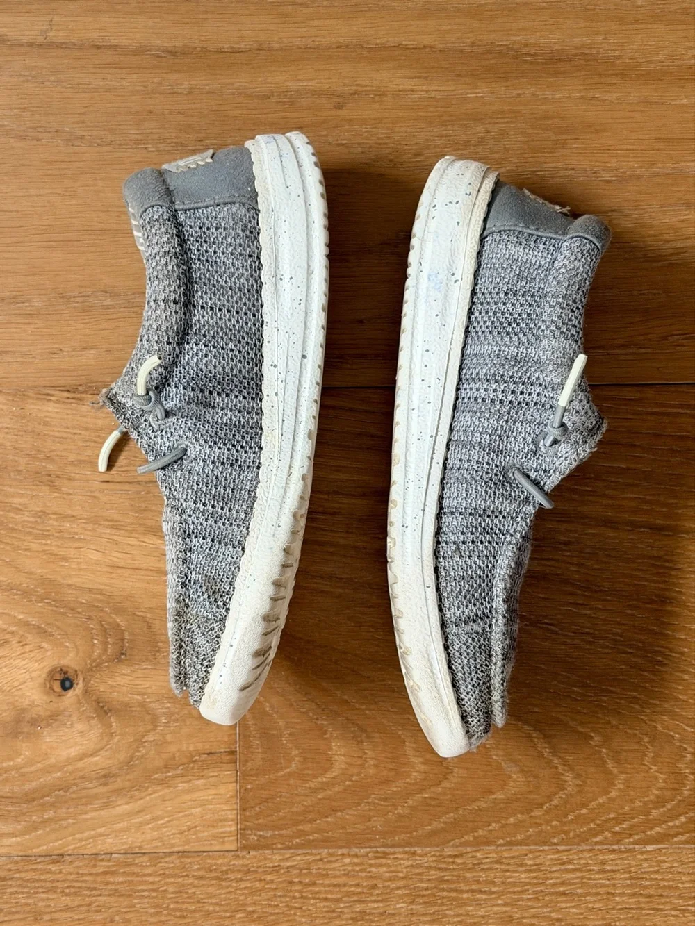 Hey Dude Youth Wally Y Stretch Sox Grey Knit Slip On Loafers Youth Sz 1 Shoes